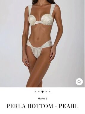 Bottom Pearl Shell-Accent Bikini Set